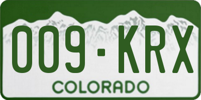 CO license plate 009KRX