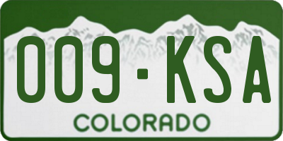 CO license plate 009KSA
