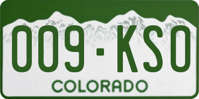 CO license plate 009KSO