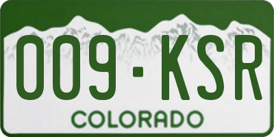 CO license plate 009KSR