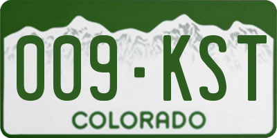 CO license plate 009KST