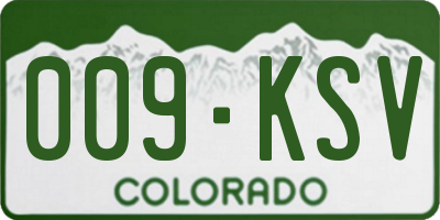 CO license plate 009KSV