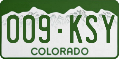 CO license plate 009KSY