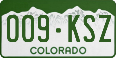 CO license plate 009KSZ