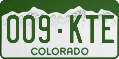 CO license plate 009KTE