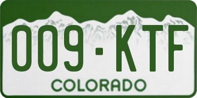 CO license plate 009KTF