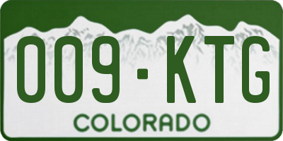 CO license plate 009KTG