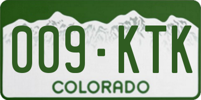 CO license plate 009KTK