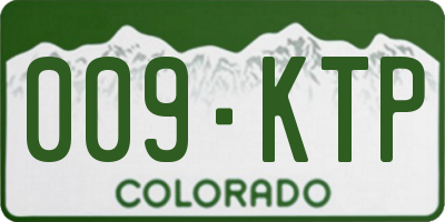 CO license plate 009KTP