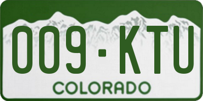 CO license plate 009KTU