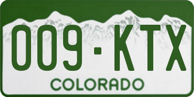 CO license plate 009KTX