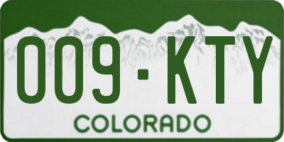 CO license plate 009KTY