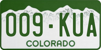 CO license plate 009KUA