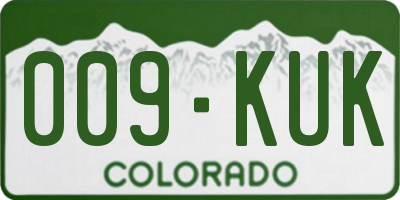 CO license plate 009KUK