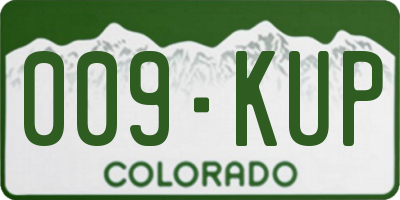 CO license plate 009KUP