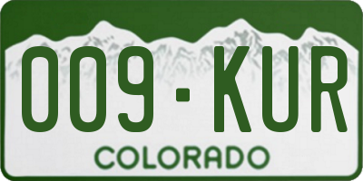 CO license plate 009KUR