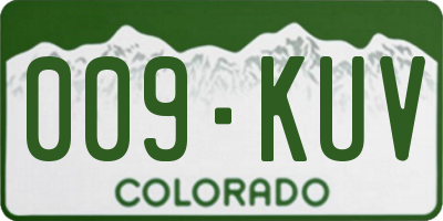 CO license plate 009KUV