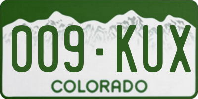 CO license plate 009KUX
