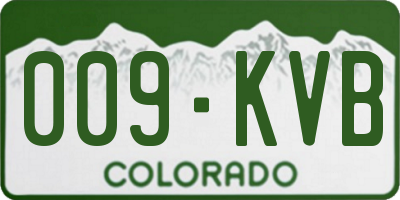 CO license plate 009KVB