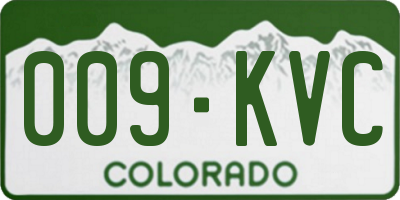 CO license plate 009KVC