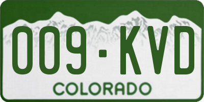 CO license plate 009KVD