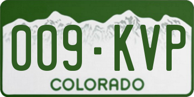 CO license plate 009KVP
