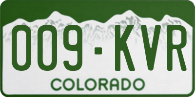 CO license plate 009KVR