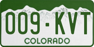 CO license plate 009KVT