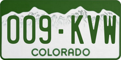 CO license plate 009KVW