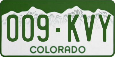 CO license plate 009KVY
