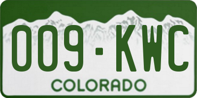 CO license plate 009KWC