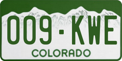 CO license plate 009KWE