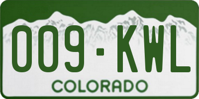 CO license plate 009KWL