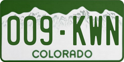 CO license plate 009KWN