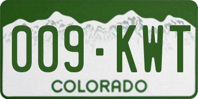 CO license plate 009KWT