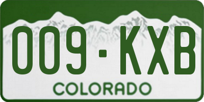 CO license plate 009KXB