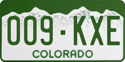 CO license plate 009KXE