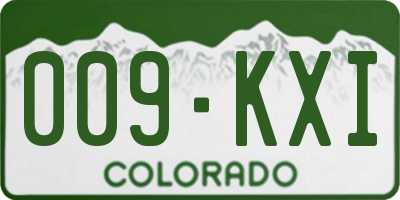 CO license plate 009KXI