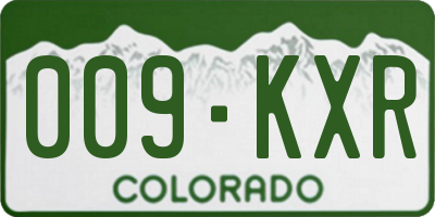 CO license plate 009KXR