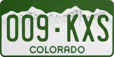 CO license plate 009KXS