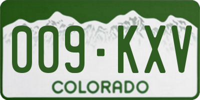 CO license plate 009KXV