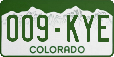 CO license plate 009KYE