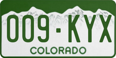 CO license plate 009KYX