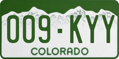 CO license plate 009KYY