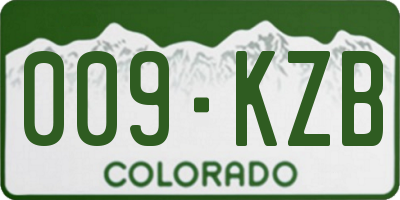 CO license plate 009KZB