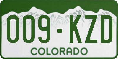 CO license plate 009KZD