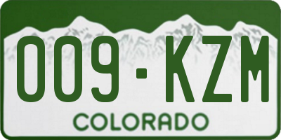 CO license plate 009KZM