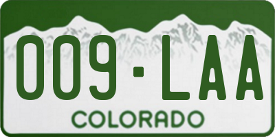 CO license plate 009LAA