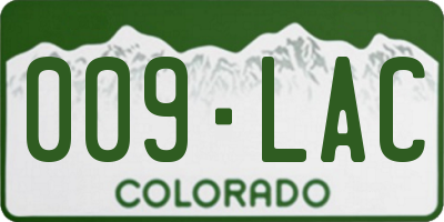 CO license plate 009LAC