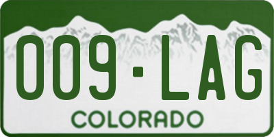 CO license plate 009LAG
